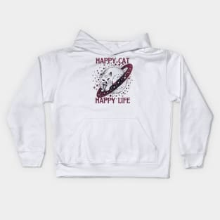 Happy cat happy life Kids Hoodie